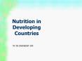 Nutrition in Developing Countries PowerPoint PPT Presentation