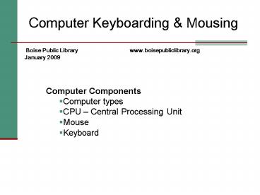 PPT – Computer Keyboarding PowerPoint presentation | free to view - id ...