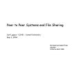 Peer to Peer Systems and File Sharing PowerPoint PPT Presentation