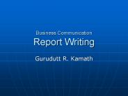 Business Communication Report Writing