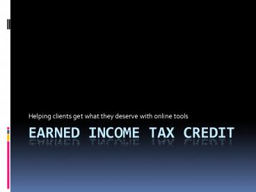Earned income tax credit