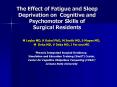 The Effect of Fatigue and Sleep Deprivation on Cognitive and Psychomotor Skills of Surgical Resident PowerPoint PPT Presentation