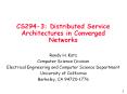 CS2943: Distributed Service Architectures in Converged Networks PowerPoint PPT Presentation
