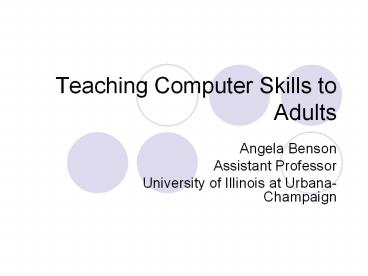 Teaching Computer Skills to Adults