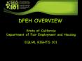 DFEH OVERVIEW PowerPoint PPT Presentation