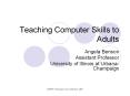 Teaching Computer Skills to Adults PowerPoint PPT Presentation