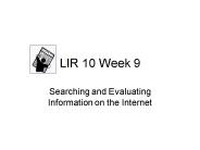 LIR 10 Week 9