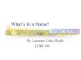 Whats In a Name PowerPoint PPT Presentation