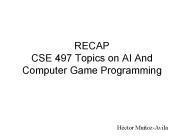 RECAP CSE 497 Topics on AI And Computer Game Programming