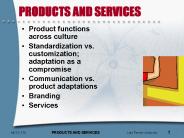 PRODUCTS AND SERVICES