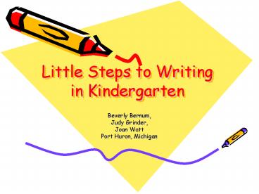 Little Steps to Writing in Kindergarten