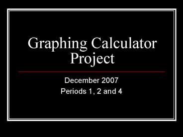 Graphing Calculator Project