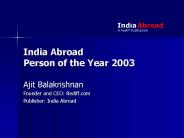 India Abroad Person of the Year 2003