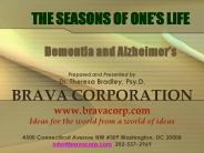 THE SEASONS OF ONES LIFE Dementia and Alzheimers