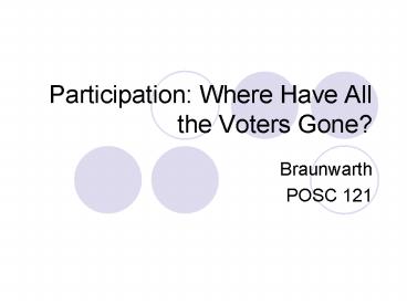 Participation: Where Have All the Voters Gone