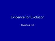 Evidence for Evolution