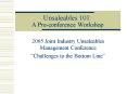 Unsaleables 101: A Preconference Workshop PowerPoint PPT Presentation