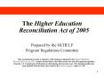 The Higher Education Reconciliation Act of 2005 PowerPoint PPT Presentation