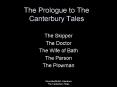 The Prologue to The Canterbury Tales PowerPoint PPT Presentation