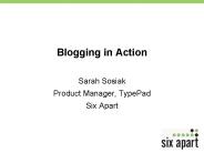 Blogging in Action
