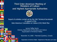 Third InterAmerican Meeting of Ministers of Culture