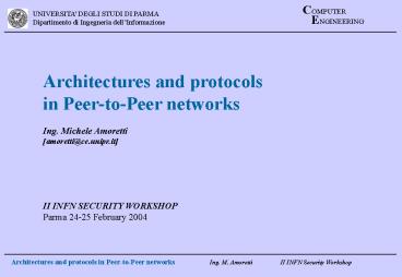 Architectures and protocols