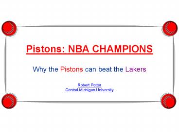 Pistons: NBA CHAMPIONS