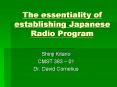 The essentiality of establishing Japanese Radio Program PowerPoint PPT Presentation