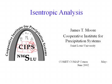 Isentropic Analysis Techniques: Basic Concepts