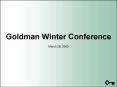 Goldman Winter Conference PowerPoint PPT Presentation