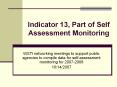 Indicator 13, Part of Self Assessment Monitoring PowerPoint PPT Presentation