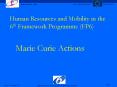 Marie Curie Actions PowerPoint PPT Presentation