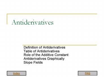 Antiderivatives