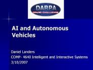 AI and Autonomous Vehicles