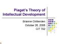 Piagets Theory of Intellectual Development PowerPoint PPT Presentation