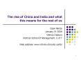 The rise of China and India and what this means for the rest of us PowerPoint PPT Presentation