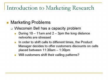 Introduction to Marketing Research