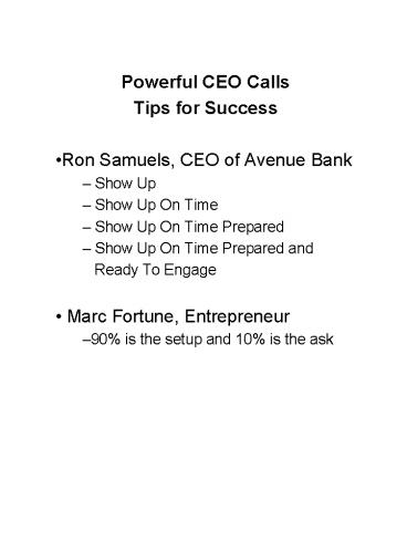 Powerful CEO Calls