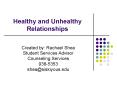 Healthy and Unhealthy Relationships PowerPoint PPT Presentation
