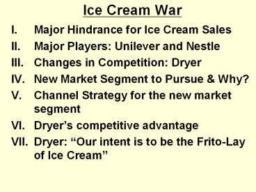 Ice Cream War