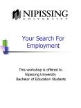 Your Search For Employment PowerPoint PPT Presentation