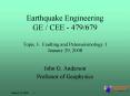 Earthquake Engineering GE CEE 479679 Topic 3' Faulting and Paleoseismology 1 January 29, 2008 PowerPoint PPT Presentation