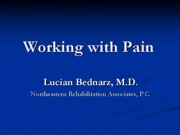 Working with Pain