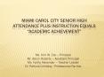 Miami Carol City Senior High Attendance Plus Instruction Equals  PowerPoint PPT Presentation