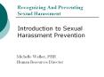 Recognizing And Preventing Sexual Harassment PowerPoint PPT Presentation
