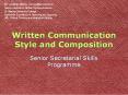 Written Communication Style and Composition PowerPoint PPT Presentation