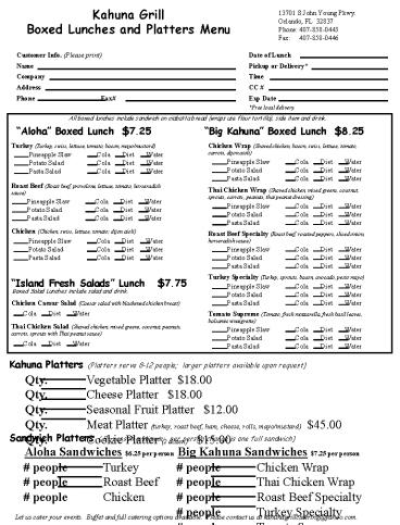 Customer Info' Please print