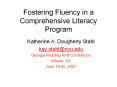 Fostering Fluency in a Comprehensive Literacy Program PowerPoint PPT Presentation