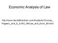Economic Analysis of Law PowerPoint PPT Presentation