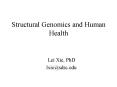 Structural Genomics and Human Health PowerPoint PPT Presentation